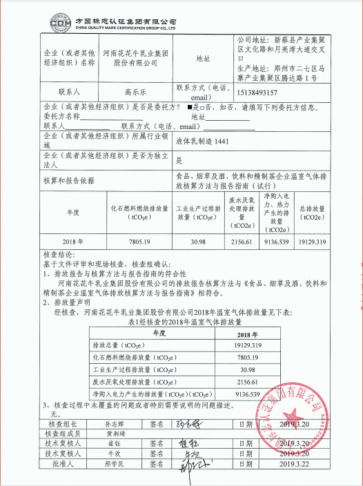 溫室氣體排放核查報(bào)告公示